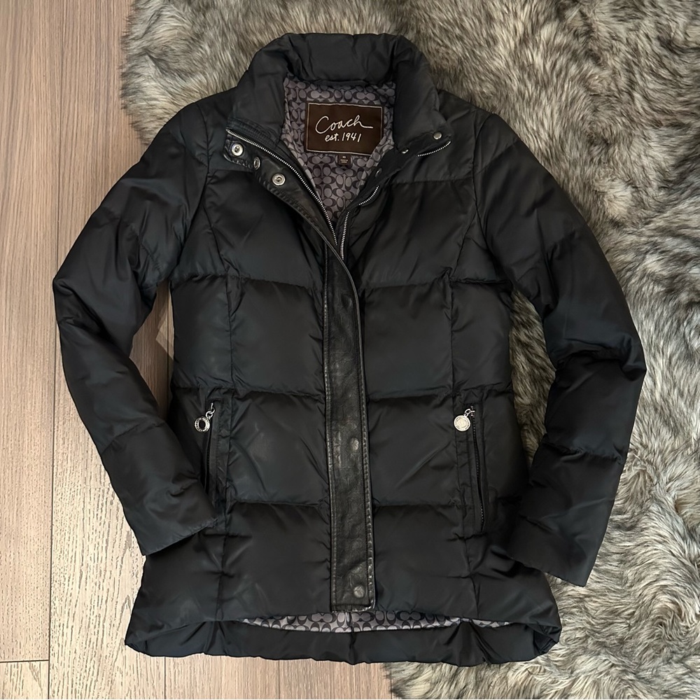 Coach Black Puffer Down Coat